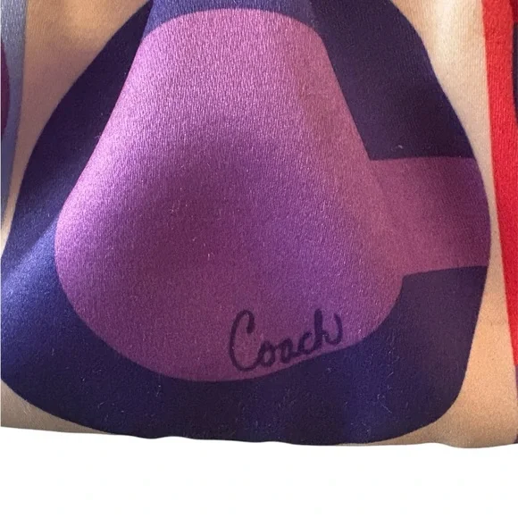 Coach Graphic Resort Op Art Satin Leather Trim Wristlet with Hangtag - Picture 4 of 7